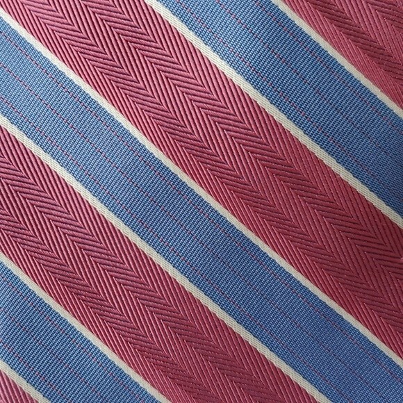 SHORE & SINGER 100% SILK TIE PINK BLUE 3.25 - Picture 1 of 6